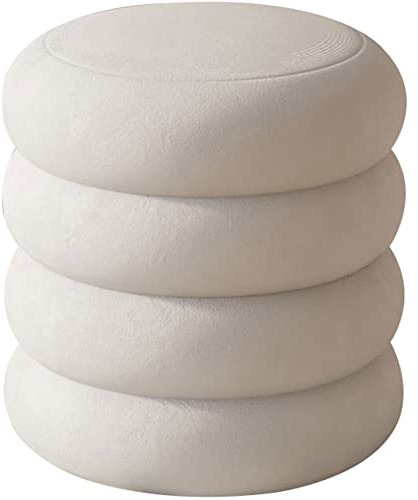 Ottoman Stoffhocker – Stilvoller Drehhocker für Schlafzimmer, Wohnzimmer, Garten, Schminktisch oder Büro, mit unsichtbarem Drehfuß, für Ottomane, Ottomane