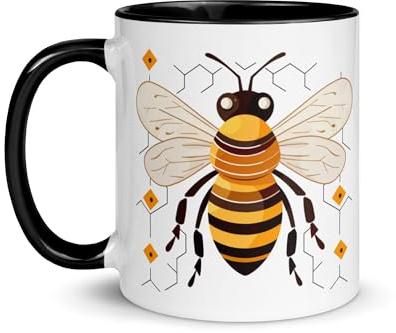 Taza Abeja – Taza de Cerámica 325 ml – Regalo Original para Apicultor – Diseño de Abejas y Colmena – Idea de Regalo Apicultura