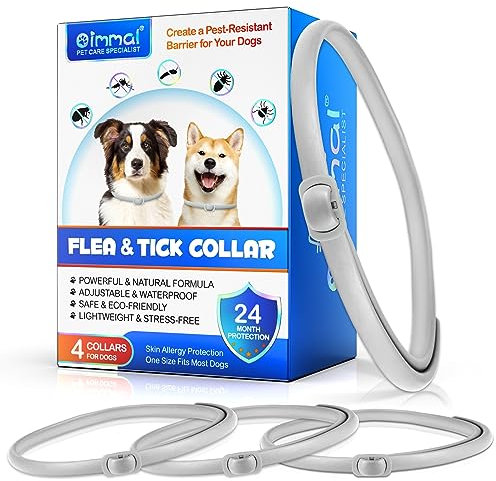 Collier Anti-puces pour Chiens, Collier Anti-puces et Anti-tiques pour Chats, Ajustable, adapté à Toutes Les Races, 8 Mois de Protection, imperméable à Long Terme, traite Les puces.
