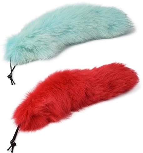 Nocyclonic 2 Pieces FuchsschwanzFuchsschwanz Anhänger etwa 40cm,fox tail,Fell Schwanz Keychain fox tail keychain Auto Schlüsselketten Anhänger Weich Flaumig Dicht Dekoration (30)