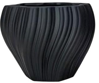 Pots de Fleurs Pot de fleur rond avec texture incurvée, pots de plantes de bureau en céramique, for salon, chambre à coucher, rebord de fenêtre, décoration de jardin (2 couleurs) Jardinieres Exterieur