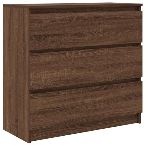 vidaXL Skänk brun ek 80x35x76 cm konstruerat trä, förvaringsskåp, sideboard skåp, hall skåp, buffé, kök förvaringsskåp, vardagsrum förvaringsskåp