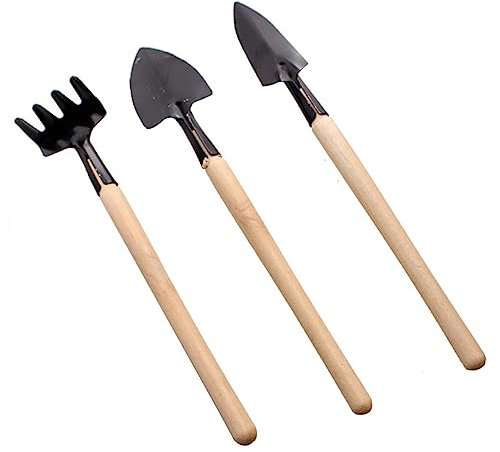 YARNOW 1 Set Attrezzi Da Giardino Kit Timone Pala Semi Pianta Casa Mini Forniture Mano Lampadina Manuale Strumento Vegetale Cassetta Degli Attrezzi Portatile Diserbo Accessori Di Legno