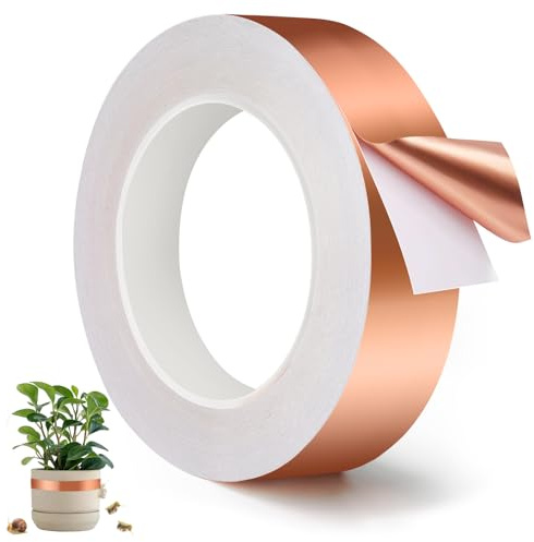 UFYTT Kupferband Gegen Schnecken – Schneckenzaun Schneckenschutz 30mm x 20m Kupferband für Hochbeet | Selbstklebender Schneckenabwehr aus Schneckenband Kupfer, Schneckenfalle Anti Schnecken