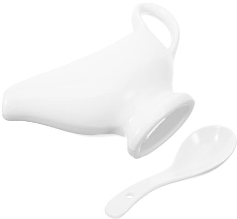HEALEEP Salsiera in con Cucchiaio per Salsa Piattino per Set da 2 Pezzi (175ml) Design Ergonomico per Condimenti e Salse Adatta per e Ristoranti