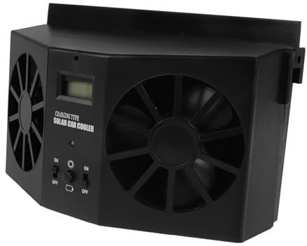 GARIOUANS Solar Powered Car Window Exhaust Fan Dual Vent for Efficient Air Circulation Quick Installation Compatible with Vehicles Sustainable Cooling for Hot Weather Driving