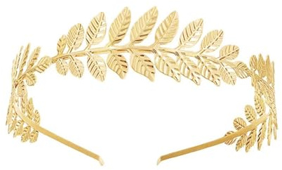 Homiladi 1Pcs Gold Headband | Roman Leaf Crown | Golden Headpiece Roman | Gold Leaves Hair Barrettes | Elegant Golden Laurel Wreath for Women, Girls, Boho, Wedding, Festivals