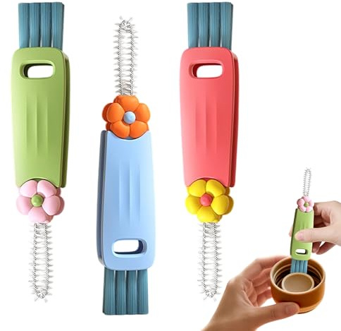 3Pcs 3 in 1 Cup Lid Gap Cleaning Brush Portable Bottle Cleaning Brush Bottle Cleaner Brush Multifunctional Bottle Crevice Cleaning Brushes