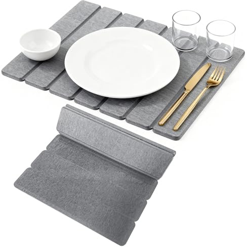 TranRantic Tapis de Séchage en Pierre pour Comptoir de Cuisine, 30 x 40 cm Tapis Egouttoir Vaisselle en Terre de Diatomite, Tapis Vaisselle Absorbant Pliable pour Bouteilles, Tasses, Assiette