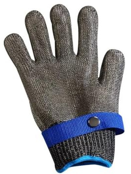 KOROBIE Schnittschutzhandschuhe, 1 Stück schnittfeste Edelstahlhandschuhe, Schutzklasse 5 (HPPE), Arbeitsschutzhandschuhe aus Metallgewebe, schnittfest, good for Metzger und die Küche(XS-21cm)