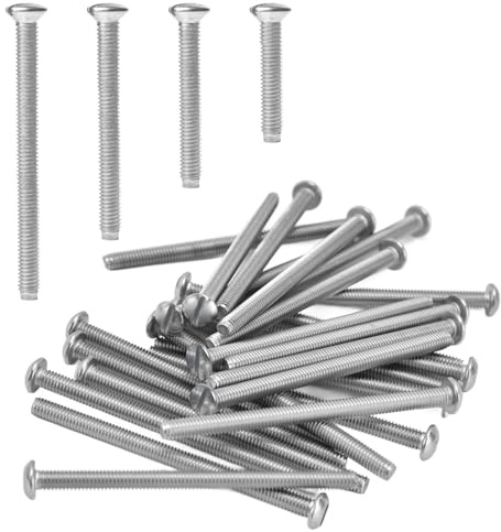 40Pack Mixed M3.5 Socket Screws, 35mm 40mm 50mm 75mm Long Electrical Screws | M3.5 Electrical Screws, Flat Head Assorted Screws for Light Switch & Plug Socket, Replacing Screws, Electrical Fixing Screws