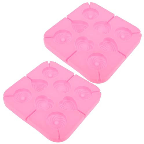 DIYEAH Moule à Glace Silicone 8 Cavités Cœur et Cercle Moule à Sucettes DIY Réutilisable 40 Bâtonnets Antiadhésif pour Préparation Eau Lait et Fruits Ustensile la Cuisine Maison