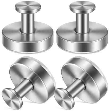 Homoyoyo 4 Pezzi Ganci a Ventosa in Acciaio Inox 304 per Bagno, Ganci a Ventosa Rimovibili per Asciugamani e Accappatoi, Accessori senza Fori per Parete Liscia, Installazione Facile