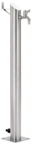 Fuente de columna redonda de acero inoxidable, 95 cm