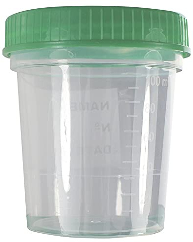 Urinprobebecher - mit Skala mit grünem Drehverschluss - 125 ml- 500 Stück