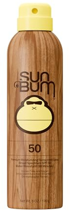 Sun Bum Original SPF 50 Sunscreen Body Spray - Broad Spectrum Moisturizing Sunscreen with Vitamin E - Hawaii 104 Act Compliant (Made without Octinoxate & Oxybenzone) - 6 oz