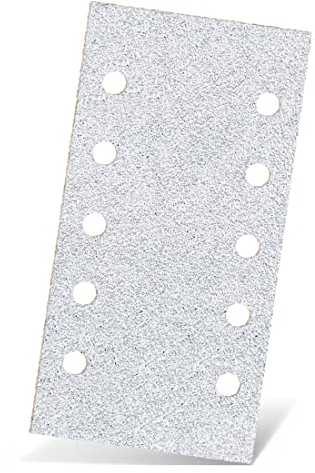 MENZER White Klett-Schleifblätter, 230 x 115 mm, 10-Loch, f. Schwingschleifer, Normalkorund (50 Stk.) K80