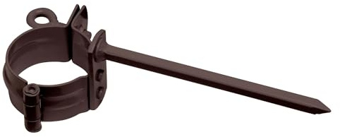 INEFA Rohrschelle mit Schlagstift 110mm x DN100 Dunkelbraun | Dachrinnenzubehör aus kunststoffbeschichtetem Stahl, einfache Montage, Made in Germany