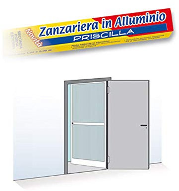 Zanzariera 1 porta battente 100x240cm riducibile bianca telaio alluminio 0950