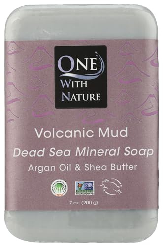 One With Nature - Petrolio del Argan del sapone di barra del fango & burro minerali del karitè macinati triplo vulcanico - 7 Once