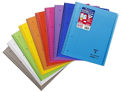 Clairefontaine 396401C Spiralheft Koverbook A4+ 80 Blatt Seyes 90g sortiert