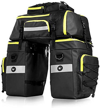 BAIGIO Fahrrad Gepacktragertasche 3 in 1 Multifunktion wasserdichte Fahrradtasche 75L Hinterradtasche mit Regenschutz