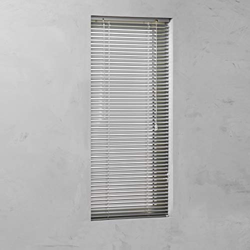 Alu Jalousie Silber - Breite 40 bis 220 cm - Höhe 130/175 / 250 cm - Tür Fenster Rollo Jalousette Aluminium Fensterjalousie Lamellen Metall (90 x 250 cm)