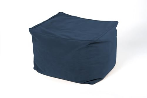 chilly pilley Pouf Sessel Hocker Sitzsack Sitz Velvet Strickhocker Sitzpouf Sitzpuff Bodenkissen Sitzkissen Hocker Füßbank viele Farben (Blau)