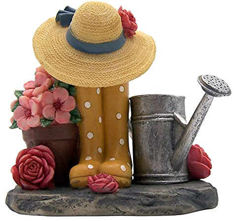 Gartenfigur mit Stiefeln und Hut, Bauernhaus-Dekor, 15,2 cm