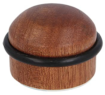 Amig Pack of 2 Door stoppers, Diameter 35 x 29 mm, Model 412, sapli Wood Finish, Fixes to The Floor, Includes chipboard and dowels for mounting