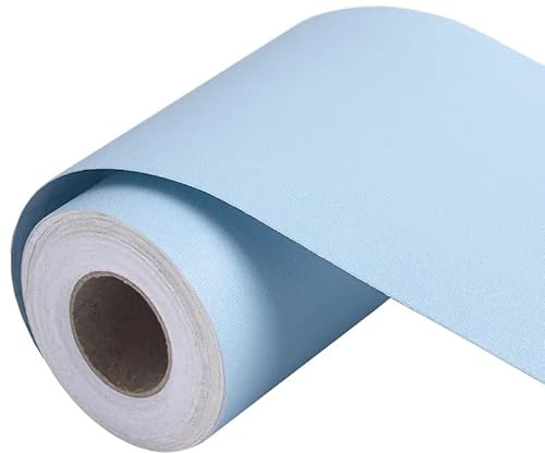 VisitRyl TapetenbordüRe Selbstklebend Vinyl Sockelleiste Dekorative BordüRe Selbstklebende Home BordüRe KüChe TapetenbordüRe Selbstklebend FüR Badezimmer Wohnzimmer Hellblau 12cm X 500cm