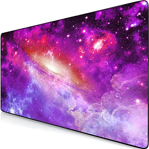 Retoo Gaming musmatta XXL, 800 x 400 mm, stor musmatta bordsunderlägg stor storlek, halkfritt skrivbordsunderlägg förbättrar hastighet och precision, motiv kosmos