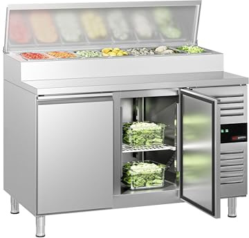 GGM Gastro | ZBG157ND | Zubereitungstisch PREMIUM - 1360mm - 2 Türen - für 7x GN 1/3