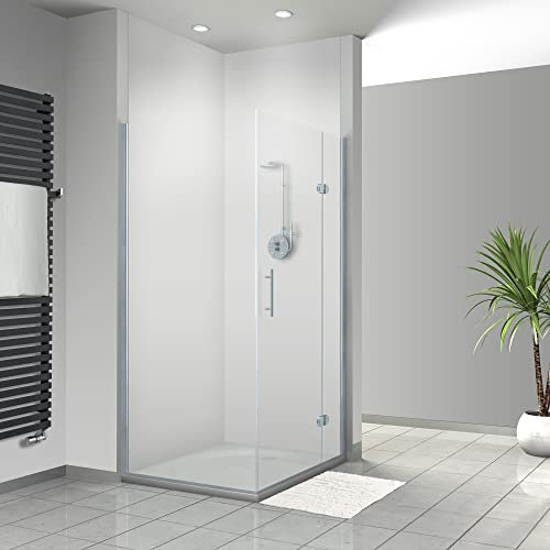 WANDFREUDE individuelle Duschrückwand Aluverbundplatte auf Maß (2 Stück - Grauweiss - Seidenmatt) – Dusche Wandverkleidung Duschwandverkleidung Duschrückwände