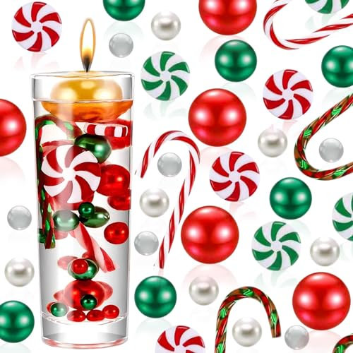 6062 Stück Weihnachtsdeko Wasserperlen Set, Wasserperlen für Pflanzen in Vase, Wasserperlen Ungiftig, Weihnachten Deko Wasserperlen Durchsichtig Dekoartikel Wasserperlen für Weinachtsdekorationen