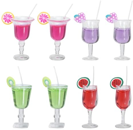 BESTonZON 8St Fruchtcocktail Dekoration Mini-Martini-Gläser Spielzeug Ornament Toy Modelle Cocktailgläser Mini-Hausbedarf Miniatur-Häuser-Verzierungen Puppenhaus schmücken Snacks Harz