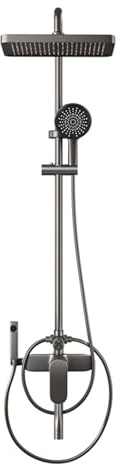 BiaoTeng Duschsystem FüR Badewanne Mit Armatur, Duschsystem Verstellbare Duschstange, Shower System Set, Dusche Regendusche Set Mit Mischbatterie grau
