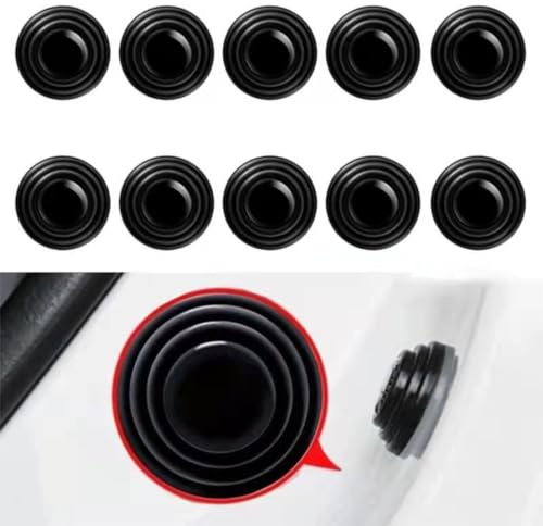 LYQNIHOB 10 pcs Auto Stoßdämpfer- und Schalldämpfer-Dichtungen, universell einsetzbarer Autotür Dämpfer und -Kantenschutz, in Schwarz, Inklusive Autotür-Schutzfolien