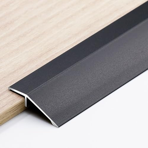 Raouoae Übergangsprofil Für Bodenfugen Von 3 * 90cm Aluschiene Übergangs-Schiene ÜBergangsleiste Bodenübergangsstreifen, Höhenausgleich 3-15mm/6-20mm/10-40mm(Schwarz,Breite: 35 mm)