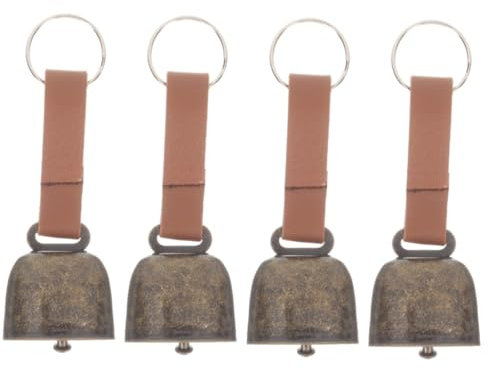 STOBAZA 4stücke Outdoor Kuhglocke Aus Anti-Verlust Glocke Für Haustiere Laute Glocke Mit Klaren Für Wandern Camping Und Tiertraining Antik