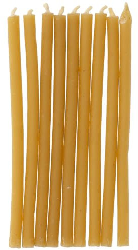 Folat 24310 Kerzen ECO - Bienenwachs - 10 cm - 24 Stück - Geburtstag Kerzen Tropfbeständig, Brennt länger, Honigduft