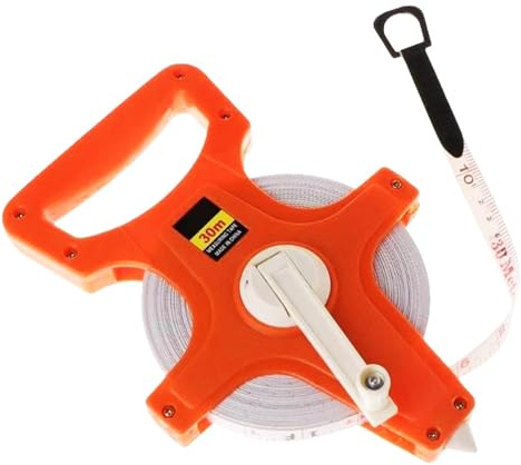 Measuring Tape - Metric Tape Measure, Fiberglass Tape | 20m/30m Tape Reel, Track and Field Measuring Tool, Long Jump Tape Measure, Accurate Tape for Carpentry, Feet and Meters for Work Projects