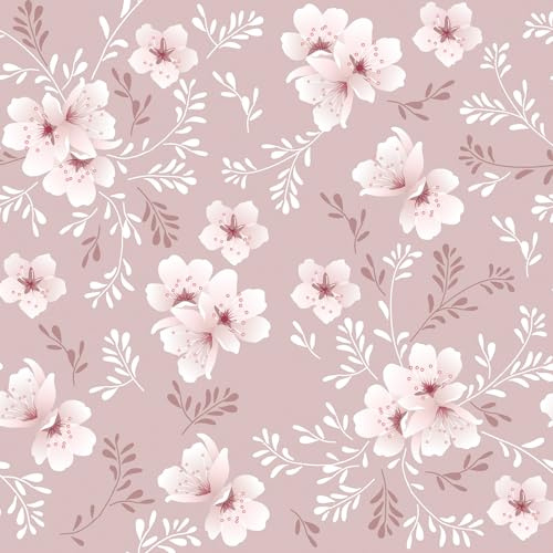 VaryFloral Selbstklebende Tapete Kirschblüte Blumentapete 30.5cmx1000cm klebefolie Möbel Rosa Wandfolie Selbstklebend Wand Aquarell Wandtapete Botanisches Klebefolie für Möbel Kabinett