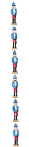 Cabilock 6 Pièces Casse Noisette Figurines Soldat Casse-Noisette Mini Casse-Noix Poupée Jouets Decoration Cuisine décoration Cuisine Ornement de Maison décor Casse-Noisette Bois Blue