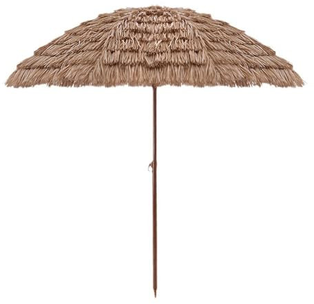 Genérico Sombrilla de Playa Hawaiana con Ajuste de Inclinación, 8 Costillas, Sombrilla de Paja Portátil para Jardín, Patio, Piscina(160cm/5ft)
