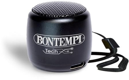 Bontempi | Mini Cassa Acustica Wireless Colore Nero, Connessione Semplice e Veloce Senza Fili, Ideale per Feste e Bambini, 300x200x195mm