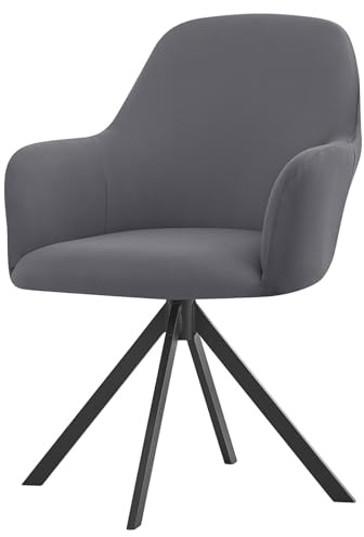 ZRCYXDW Fundas para Sillas De Comedor con Brazos, Impermeable Comedor Sillas Cubiertas con Brazos Respaldo Elástica Giratoria Brazos Respaldo Cubiertas Sillas Estilo Nórdico-Gris Oscuro-Pack de 1