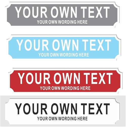 Custom Football Street Sign Plaque - Personalised MDF Wood or Acrylic Sign for Dads, Lads, Garage, Den, Man Cave, Bedroom Decor - OWN TEXT Coloured Signs (MDF Wood, Small: 290mm x 63mm)