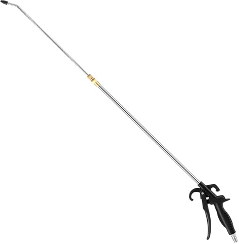 Dunkive High Pressure Air Blow Gun, 27-42 Inch Extension Long Air Nozzle Blower Wand with 1/4 NPT Inlet & Lever Grip, Heavy Duty Industrial Blow Gun Pneumatic Tool for Radiator Compressor Attachments
