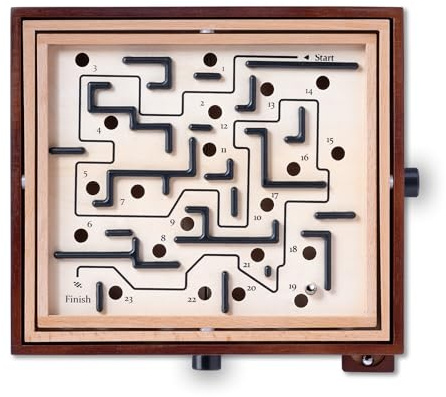 Labyrinth-Spiel aus Holz, hochwertiges Labyrinth-Balancespiel, robustes klassisches 33,5 cm Brett, Herausforderung der Hand-Auge-Koordination